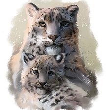 Схема вышивки «Белые леопарды»