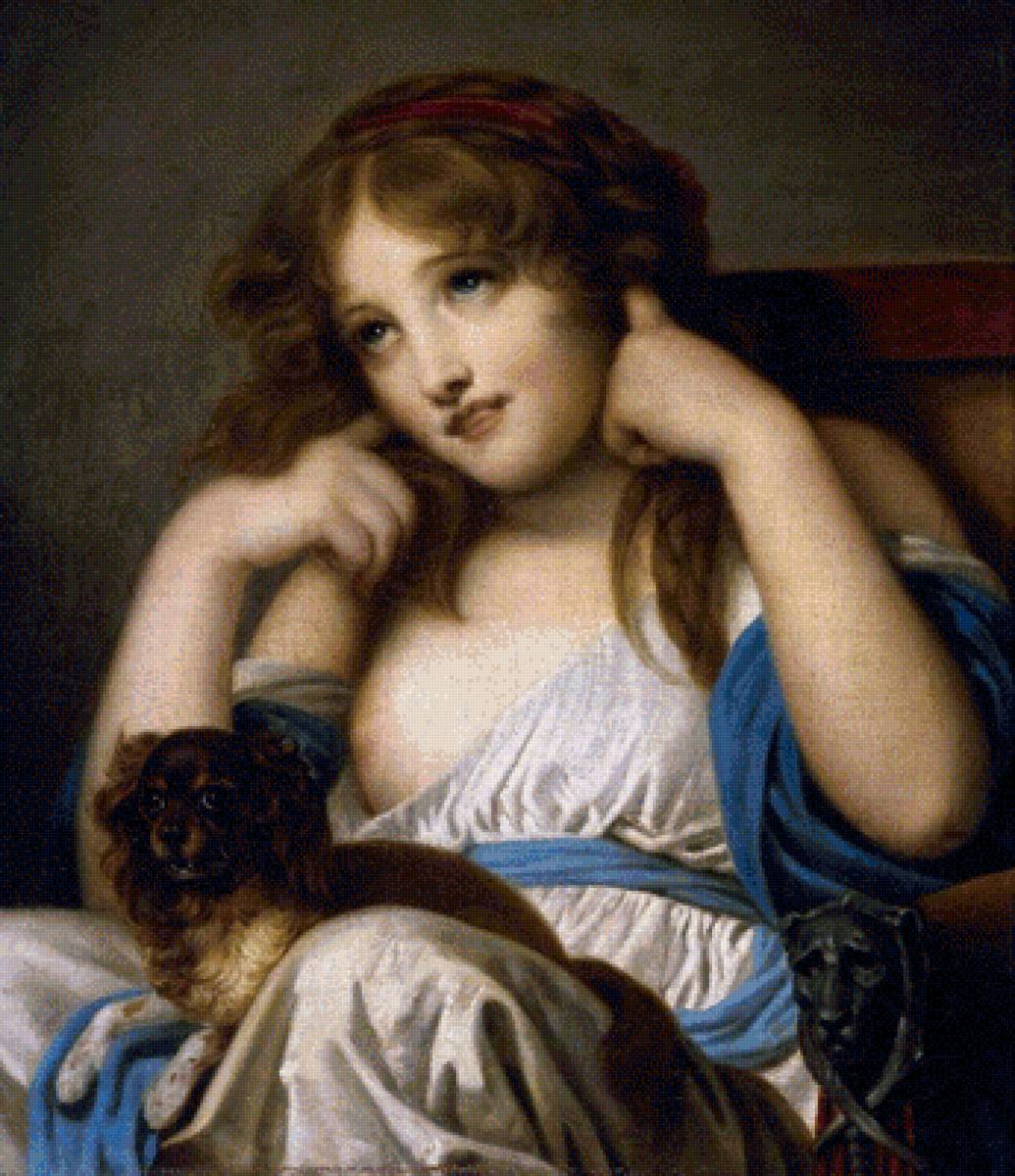 портрет девушки - портрет, картина, девушка - предпросмотр