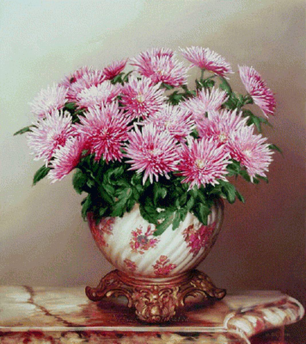 букет в вазе - картина, букет, натюрморт, цветы - предпросмотр