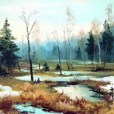 Схема вышивки «весенний пейзаж»