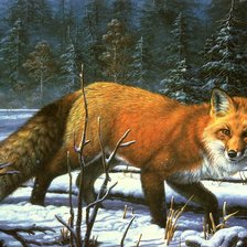 Схема вышивки «лиса»