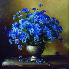 Схема вышивки «Васильки Левитана»