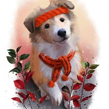 Схема вышивки «Собачка»