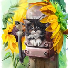 Схема вышивки «Котёнок»