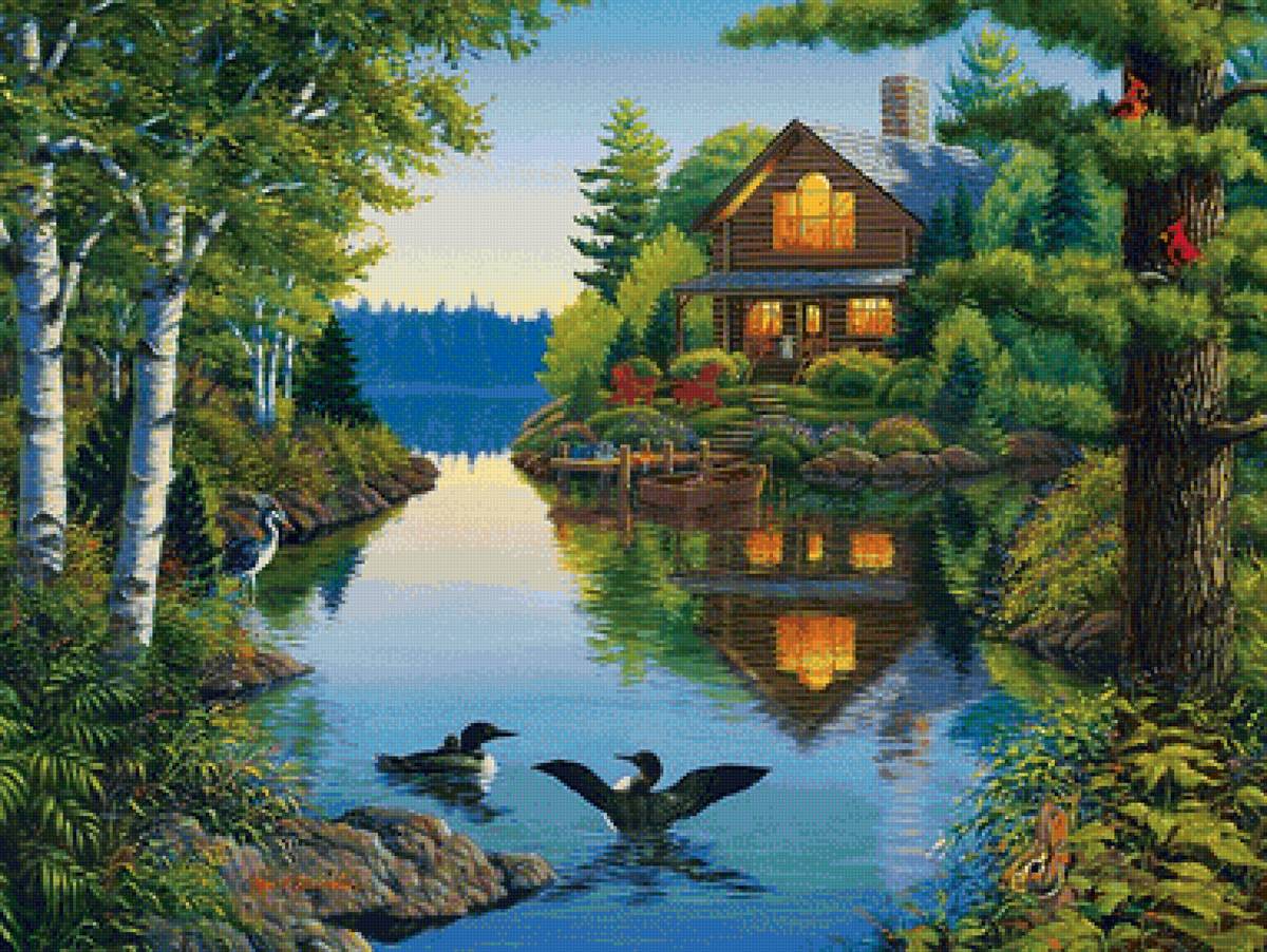 ДОМ У РЕКИ - река, дом, лес - предпросмотр