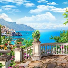 Схема вышивки «Город у моря»