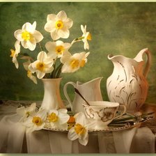 Схема вышивки «Натюрморт с нарциссами»