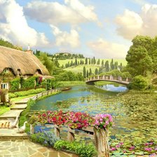 Схема вышивки «Летний пейзаж»