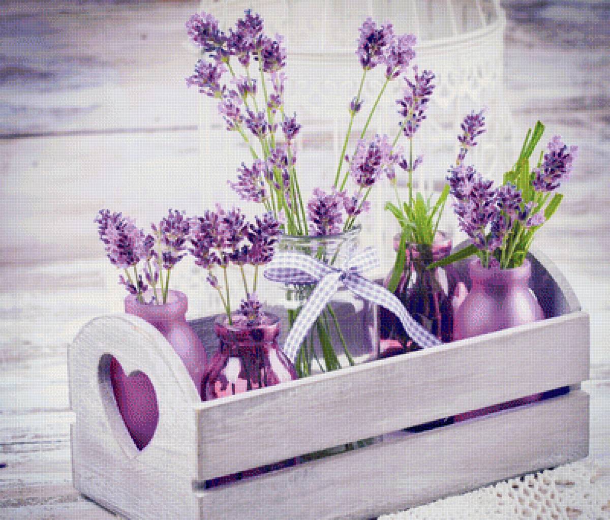 Лаванда - корзина, букеты, цветы - предпросмотр