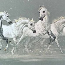 Схема вышивки «Арабские скакуны. худ. Алексей Глухарёв»