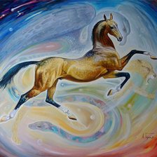 Схема вышивки «Ахалтекинец. худ. Алексей Глухарёв»