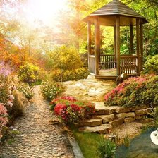 Схема вышивки «Беседка в саду»