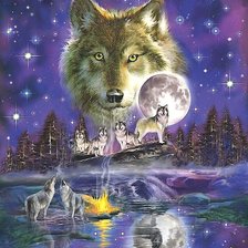 Схема вышивки «волки»