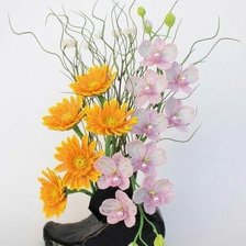 Схема вышивки «букет в сапожке»