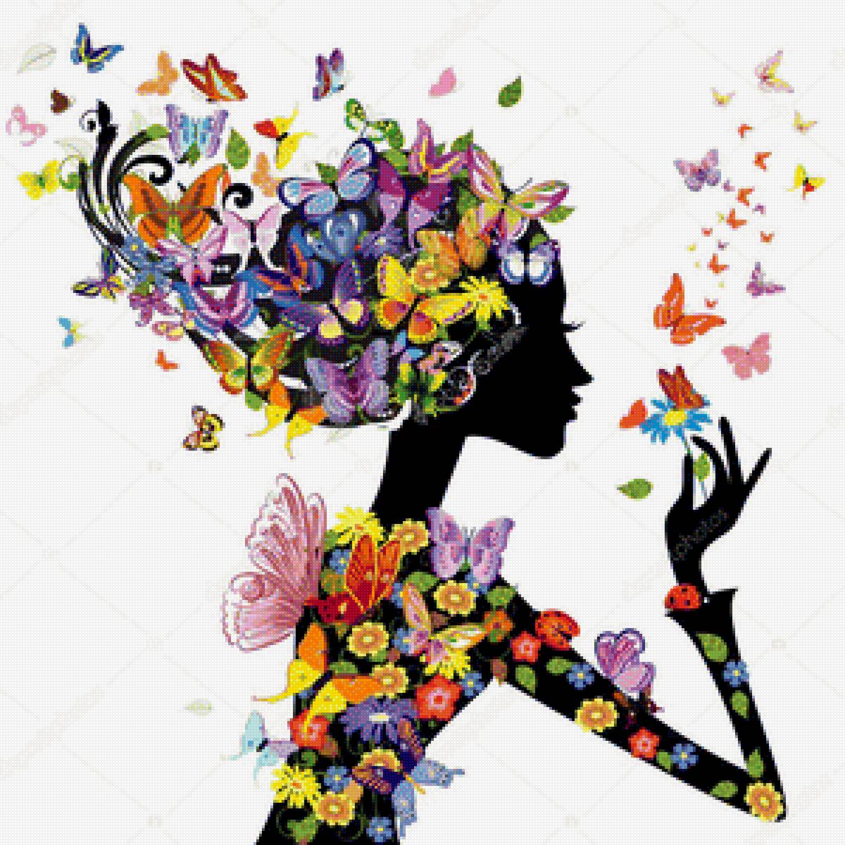 №1874527 - девушка, бабочки - предпросмотр