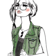 Схема вышивки «Скетч девушка»