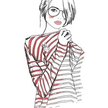 Схема вышивки «Скетч девушка»