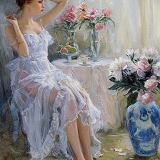 Схема вышивки «живопись, девушки»