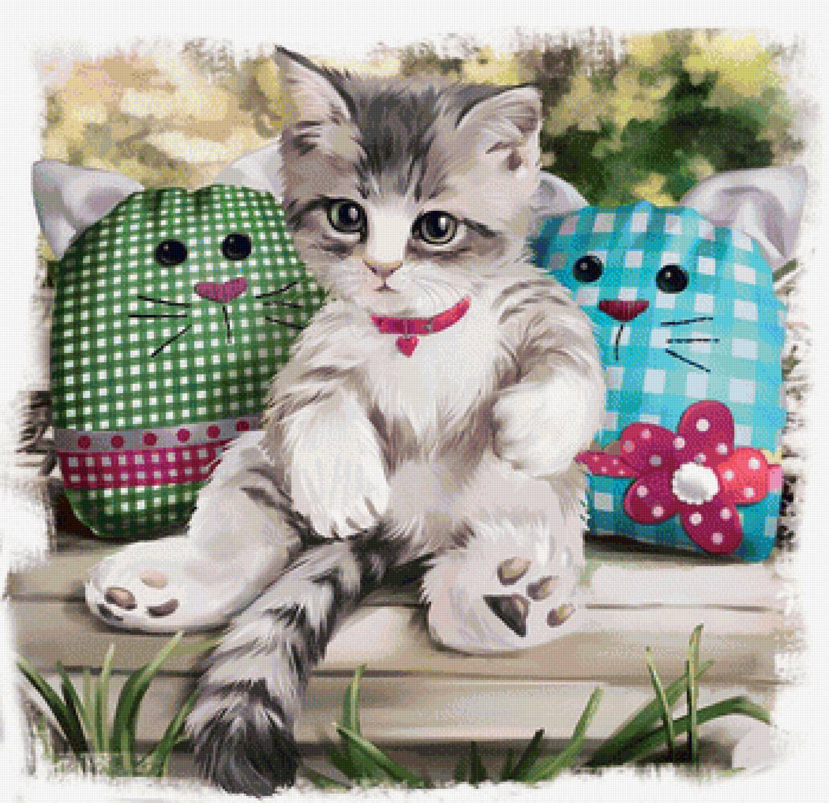 Котёнок - рисунок, кот, котенок, котик, животные - предпросмотр