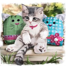 Схема вышивки «Котёнок»