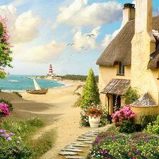 Схема вышивки «Домик у моря»