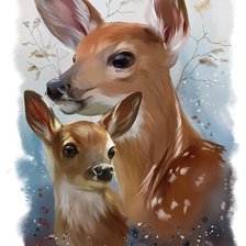 Схема вышивки «Олени»