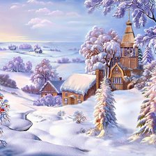 Схема вышивки «Зимний пейзаж»