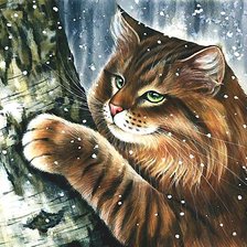 Схема вышивки «котик»