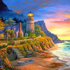 Схема вышивки «Домик у моря»