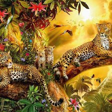 Схема вышивки «Леопарды»