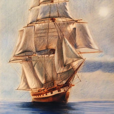 Схема вышивки «Парусник»