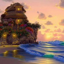 Схема вышивки «Домик у моря»