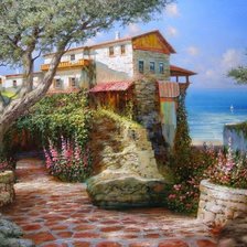 Схема вышивки «Дом у моря»