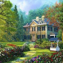 Схема вышивки «Загородный дом»