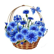 Схема вышивки «ВАСИЛЬКИ В КОРЗИНКЕ»