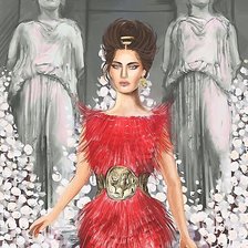 Схема вышивки «Девушка»