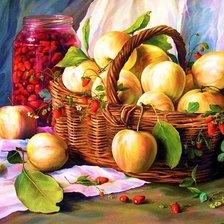 Схема вышивки «Яблоки в корзине»