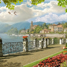 Схема вышивки «Город у моря»