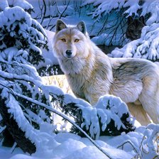 Схема вышивки «Волк»