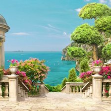 Схема вышивки «Город у моря»