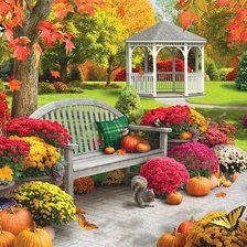 Схема вышивки «Беседка в саду»