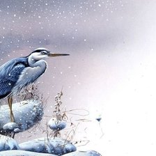 Схема вышивки «Цапля»