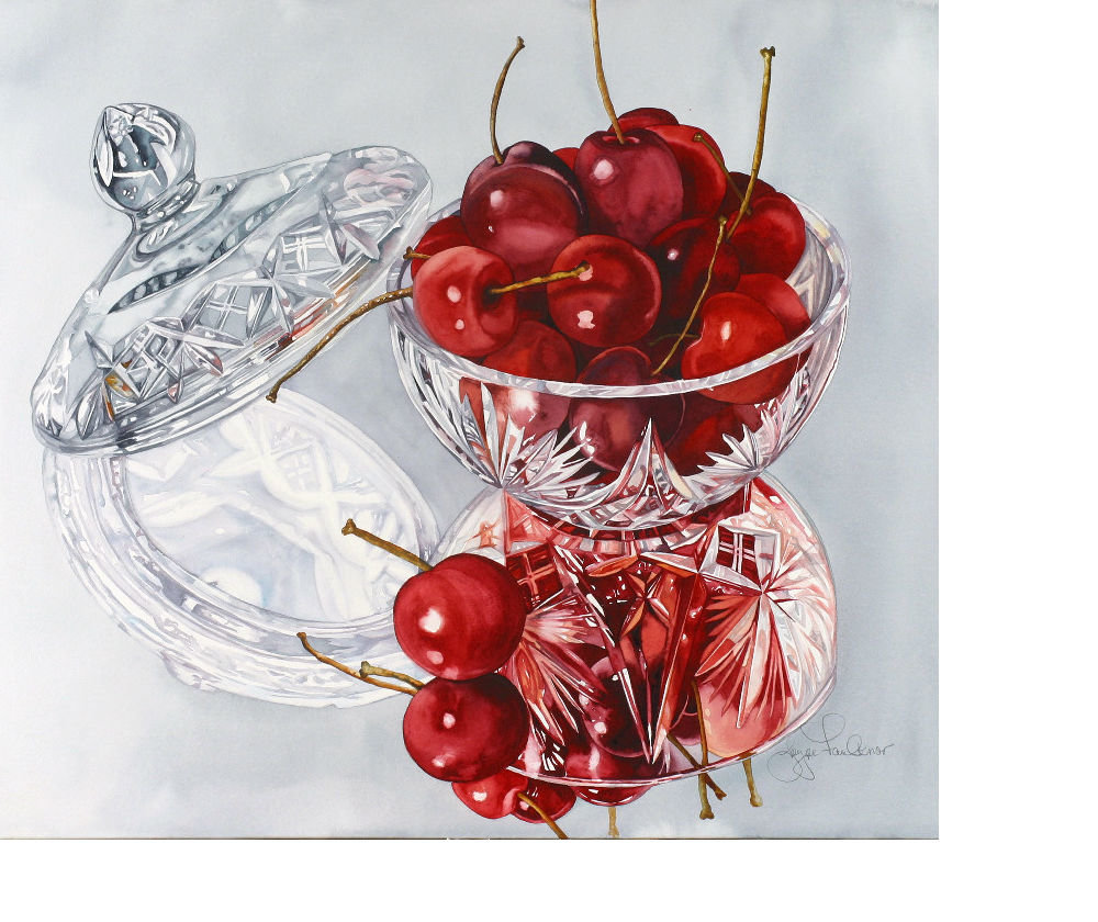 Черешня - фрукты, хрустальная ваза, ягоды - оригинал