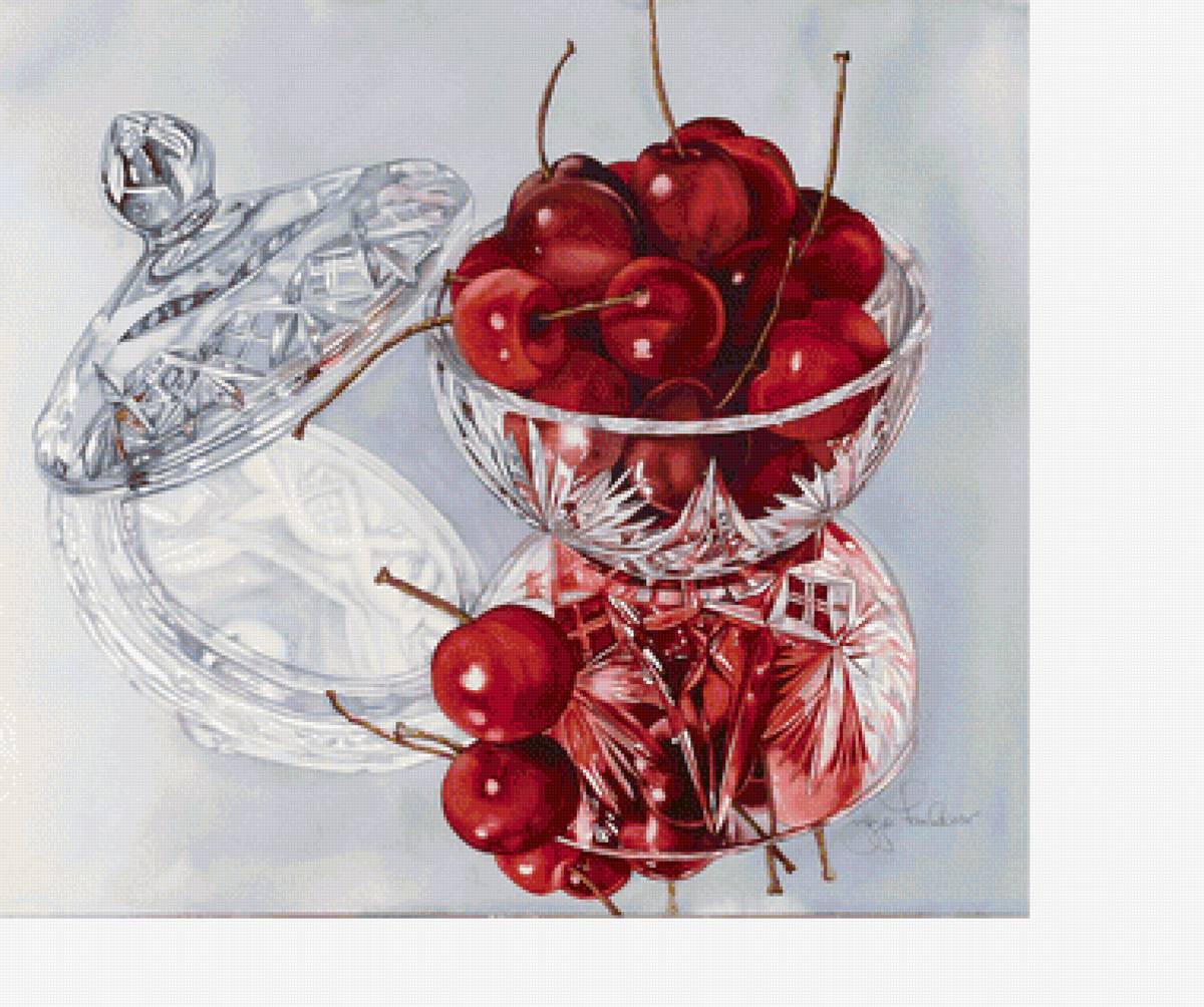 Черешня - хрустальная ваза, фрукты, ягоды - предпросмотр