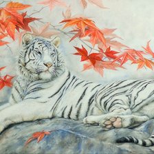 Схема вышивки «Белый тигр»