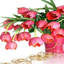 Схема вышивки «тюльпаны в розом»