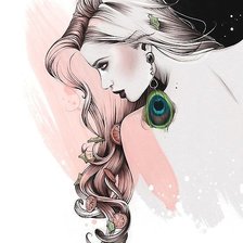 Схема вышивки «Девушка»