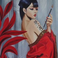 Схема вышивки «Девушка»