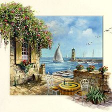 Схема вышивки «Дворик у причала»