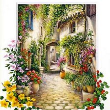 Схема вышивки «В цветущем дворике»